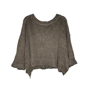 Kye Mi | Soft Oversized Roll Up Sleeve Sweater | Gray | Size Small
